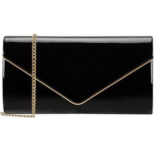 5090 Dexmay Envelope Clutch Purse Shiny Patent Leather Foldover Evening Bag